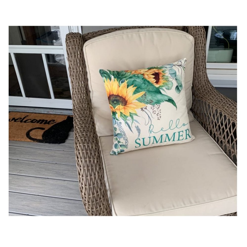 Sunflower Decorative Throw Pillow Covers Cases Farmhouse Accent Floral Decor 16" - Picture 5 of 12